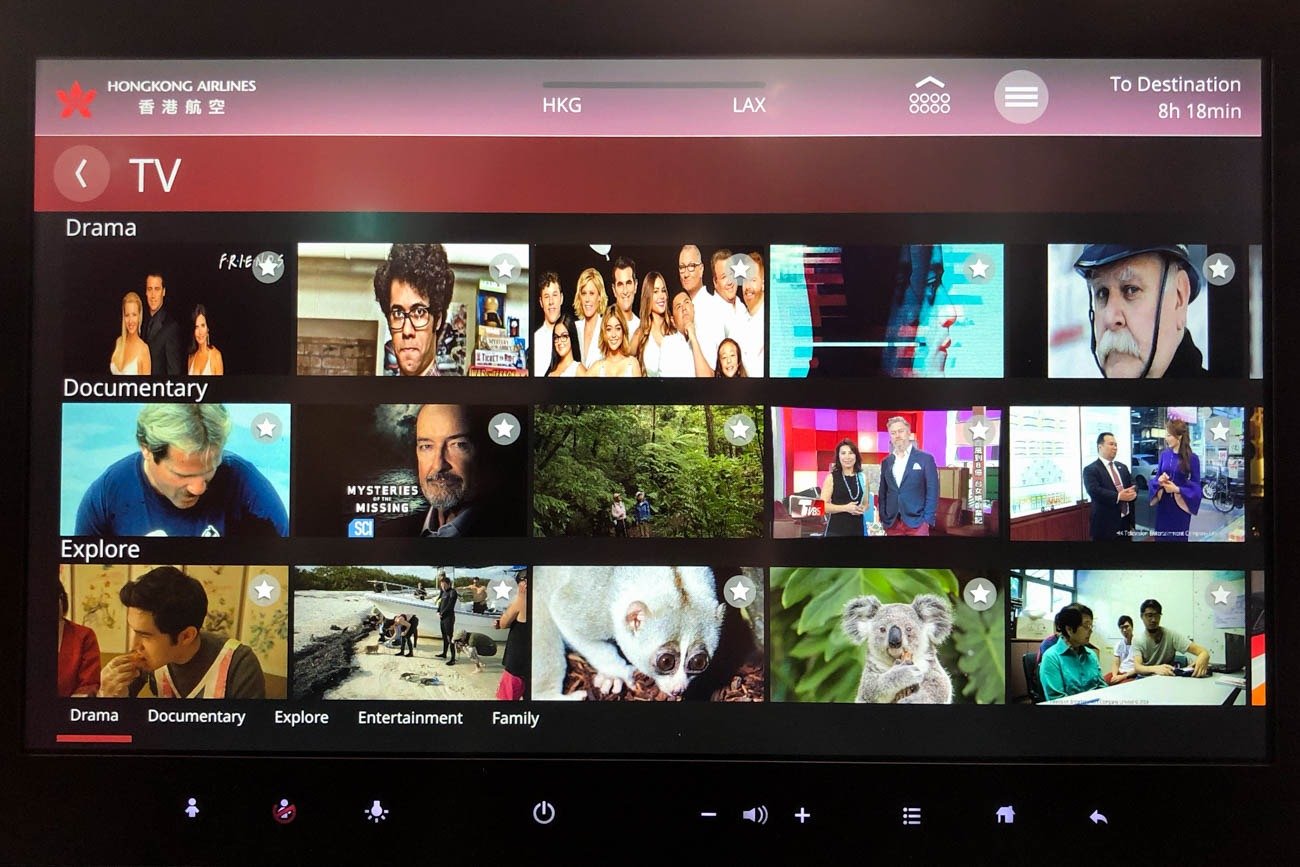Hong Kong Airlines A350 In-Flight Entertainment (TV Shows)