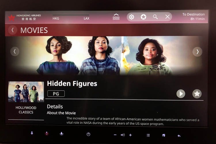 Hong Kong Airlines A350 In-Flight Entertainment (Movies)